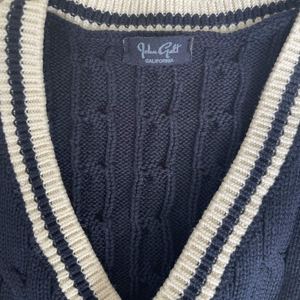 John Galt Brandy Melville Navy blue cable knit sweater vest - Picture 7 of 7